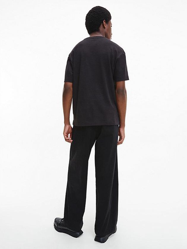 Black Calvin Klein Relaxed Logo Men T-Shirt | HFRG-94372