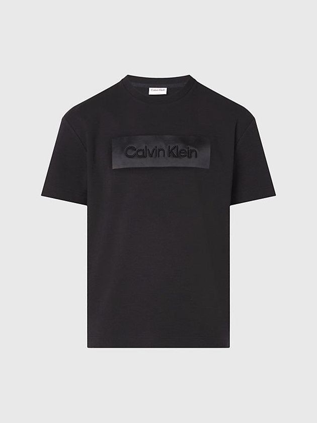 Black Calvin Klein Relaxed Logo Men T-Shirt | HFRG-94372