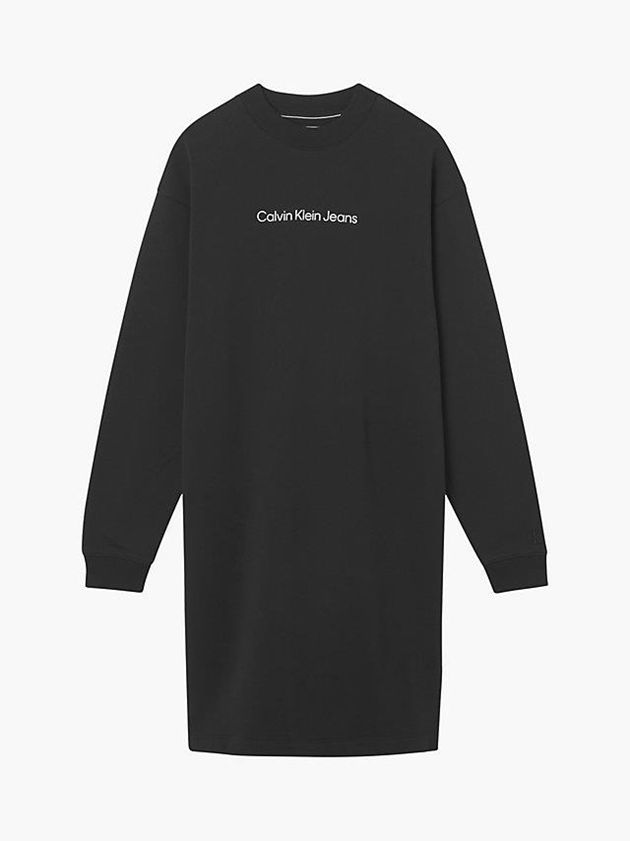 Black Calvin Klein Relaxed Logo Sweatshirt Women Dress | WDXT-34768