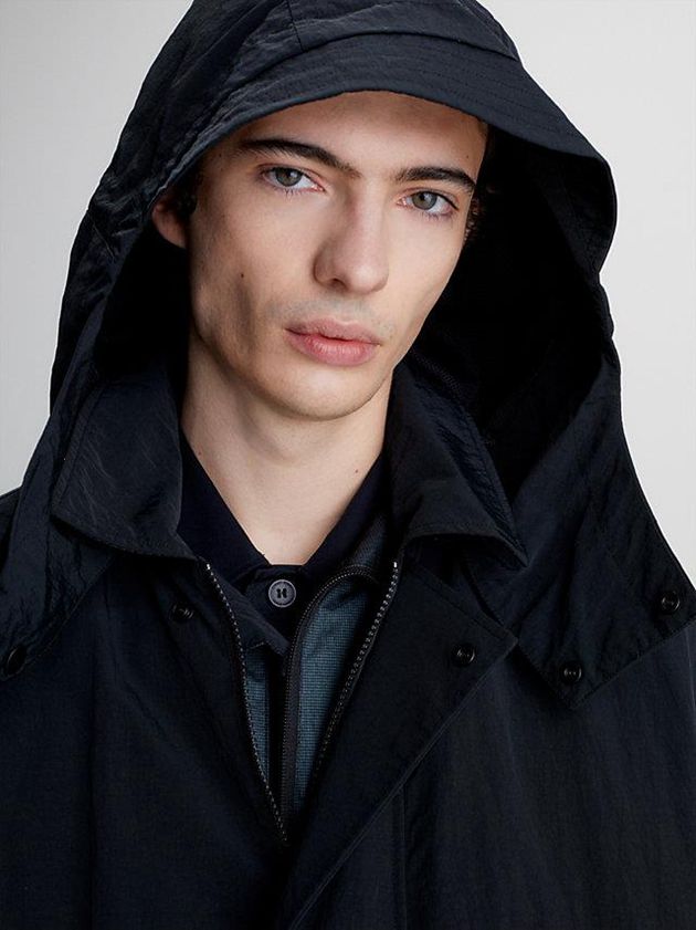 Black Calvin Klein Relaxed Matt Parka Men Coat | OITH-52640