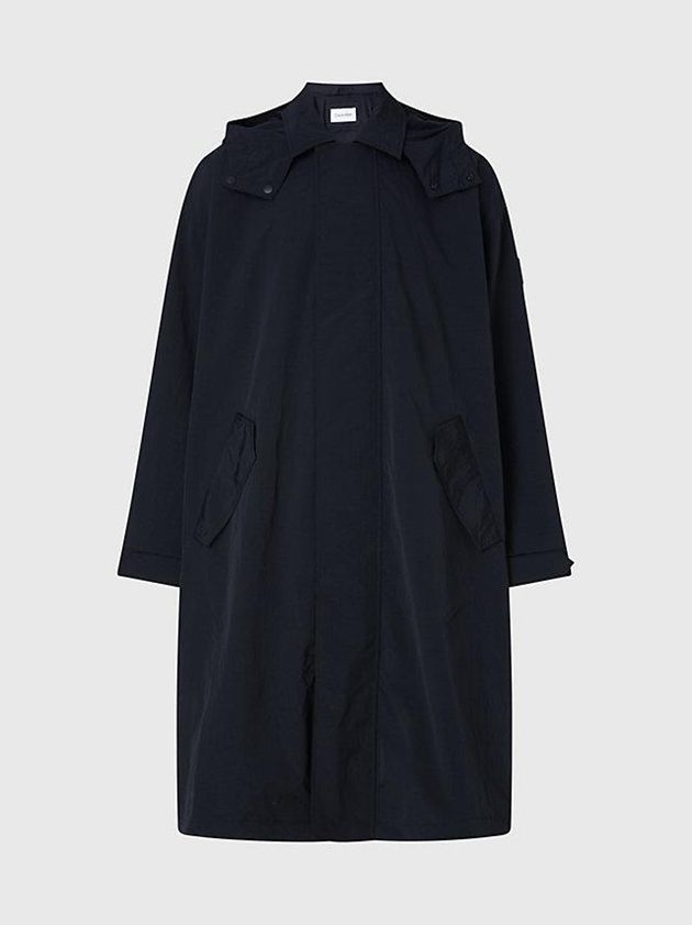 Black Calvin Klein Relaxed Matt Parka Men Coat | OITH-52640