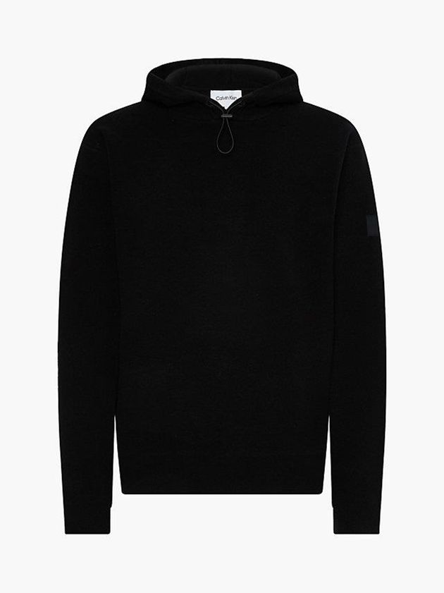 Black Calvin Klein Relaxed Men Hoodie | CDMF-25708