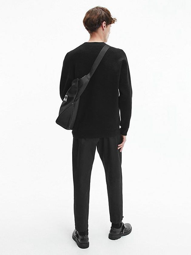 Black Calvin Klein Relaxed Men Sweatshirt | PYDG-93860