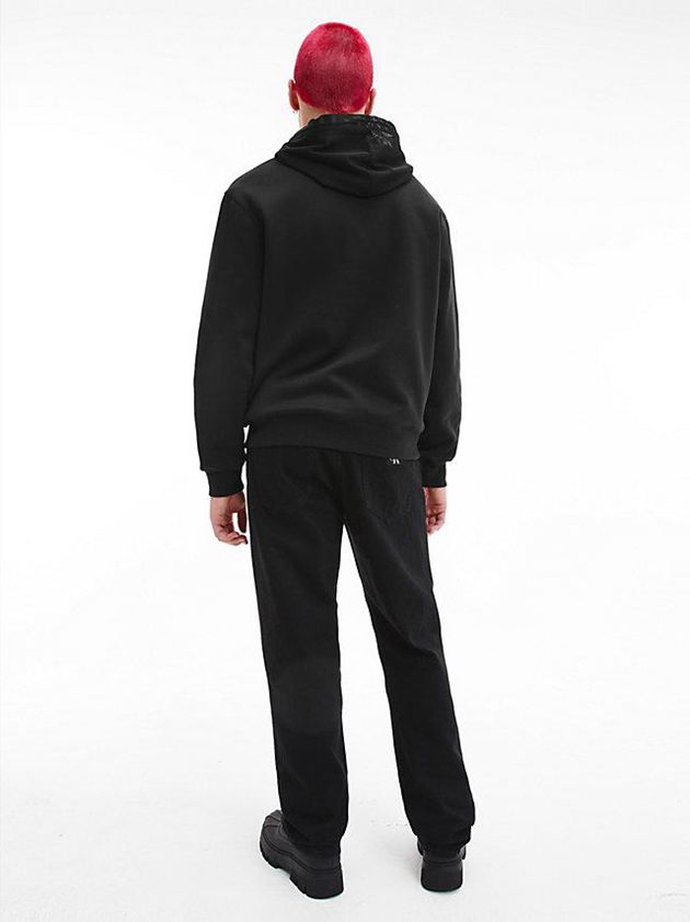 Black Calvin Klein Relaxed Mesh Logo Men Sweatshirt | JWOI-54072