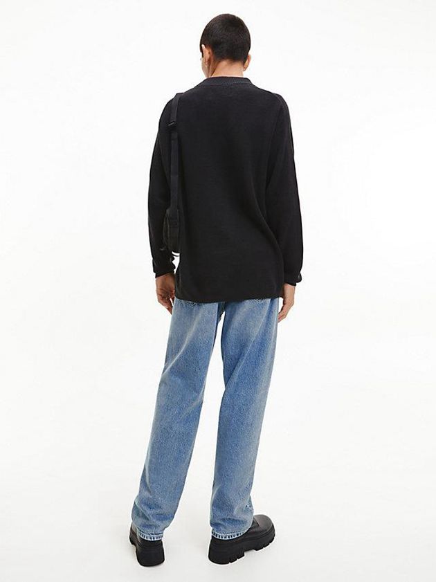 Black Calvin Klein Relaxed Monogram Jumper Men Sweater | HIEC-91854