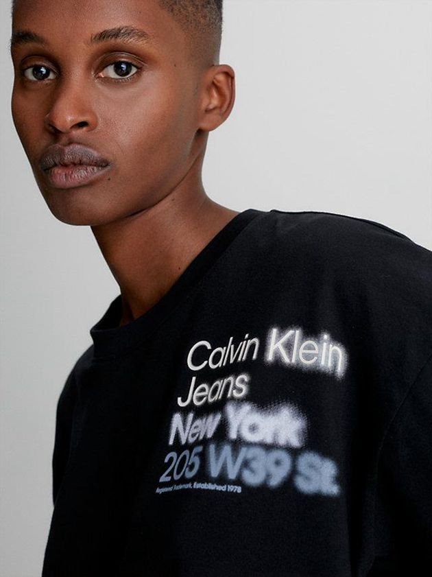 Black Calvin Klein Relaxed Organic Cotton Women T-Shirt | KXDV-18053