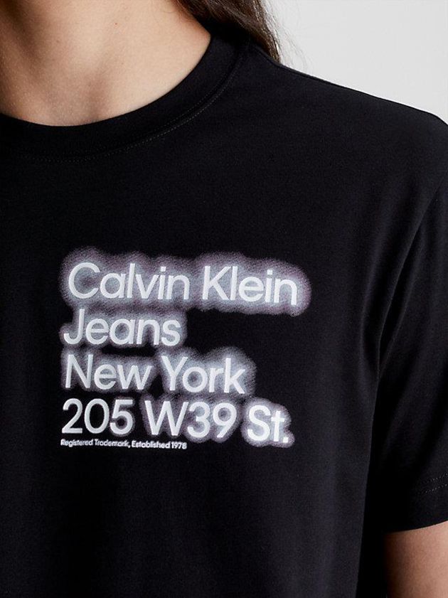 Black Calvin Klein Relaxed Organic Cotton Men T-Shirt | PKBN-72984