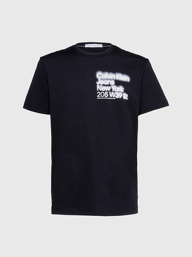 Black Calvin Klein Relaxed Organic Cotton Men T-Shirt | PKBN-72984