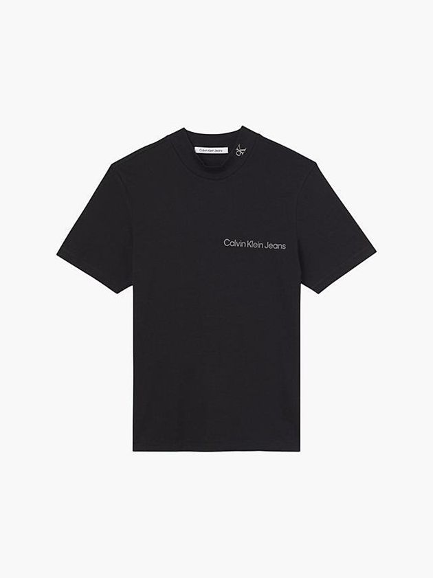 Black Calvin Klein Relaxed Organic Cotton Men T-Shirt | DNPC-07152