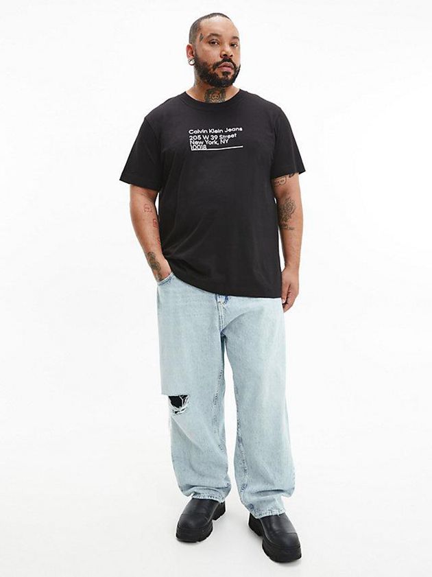 Black Calvin Klein Relaxed Organic Cotton Men T-Shirt | MTIQ-64938
