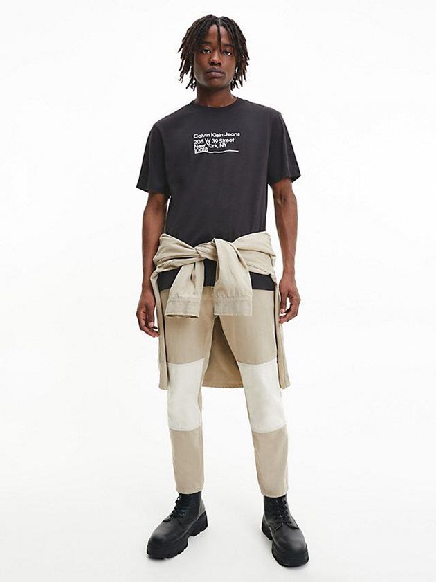 Black Calvin Klein Relaxed Organic Cotton Men T-Shirt | MTIQ-64938