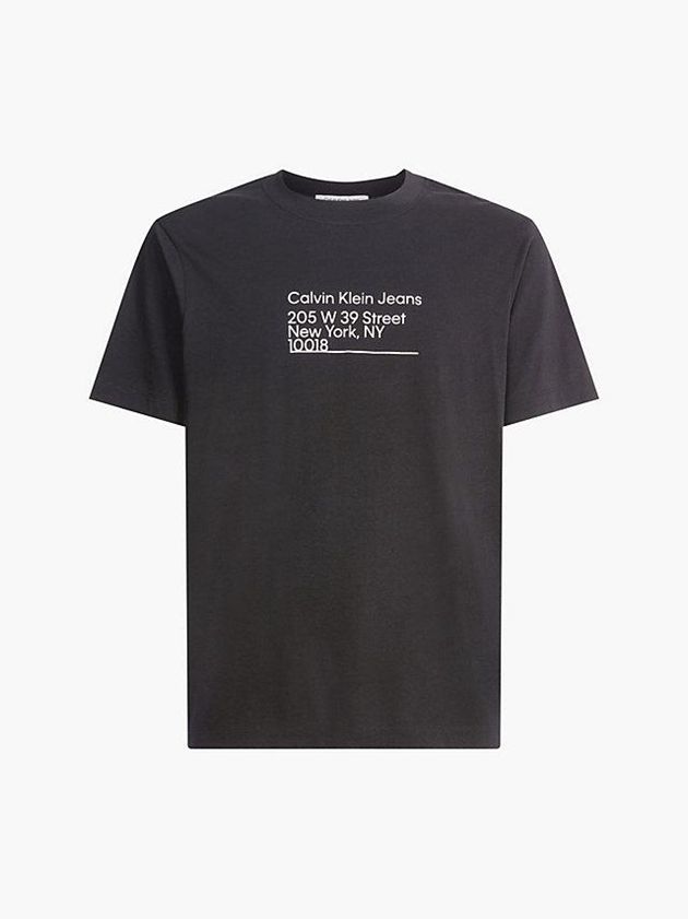 Black Calvin Klein Relaxed Organic Cotton Men T-Shirt | MTIQ-64938
