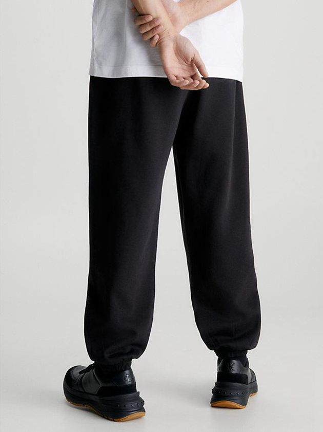 Black Calvin Klein Relaxed Organic Cotton Men Joggers | XBNA-19786