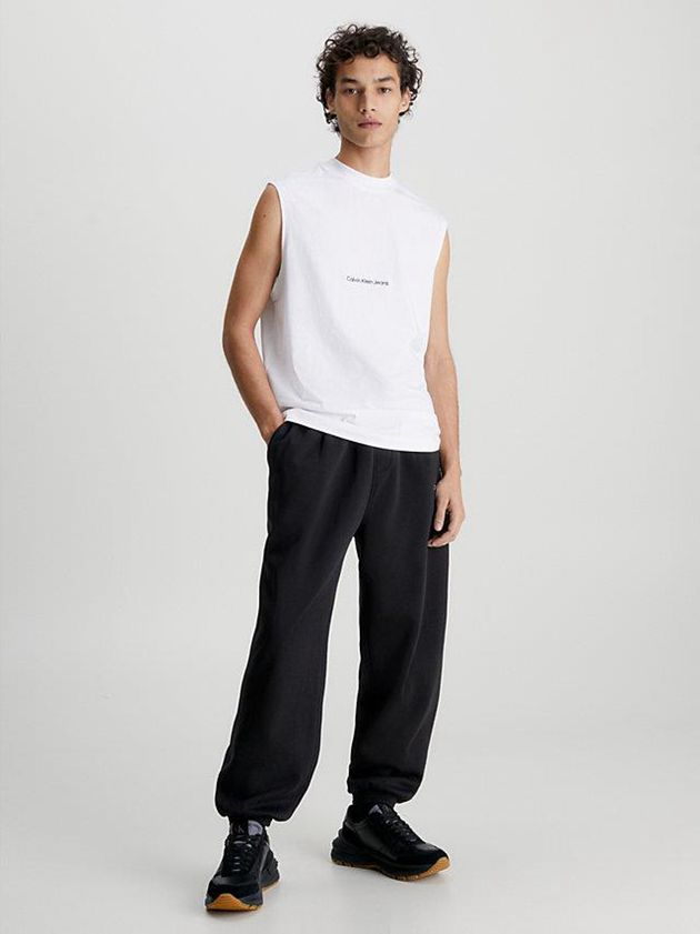 Black Calvin Klein Relaxed Organic Cotton Men Joggers | XBNA-19786