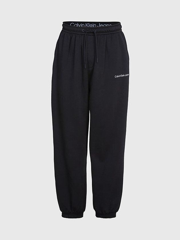 Black Calvin Klein Relaxed Organic Cotton Men Joggers | XBNA-19786