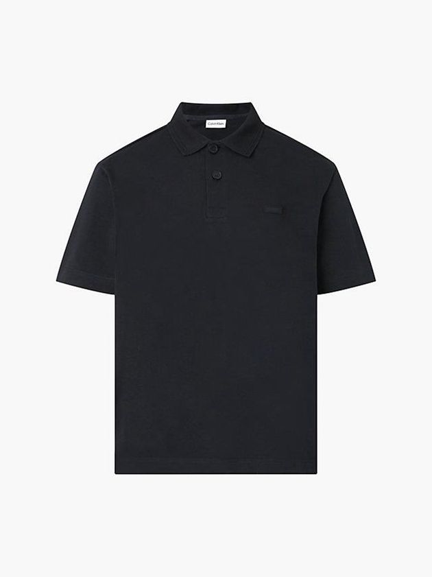 Black Calvin Klein Relaxed Organic Cotton Men Polo Shirt | XKAC-20947
