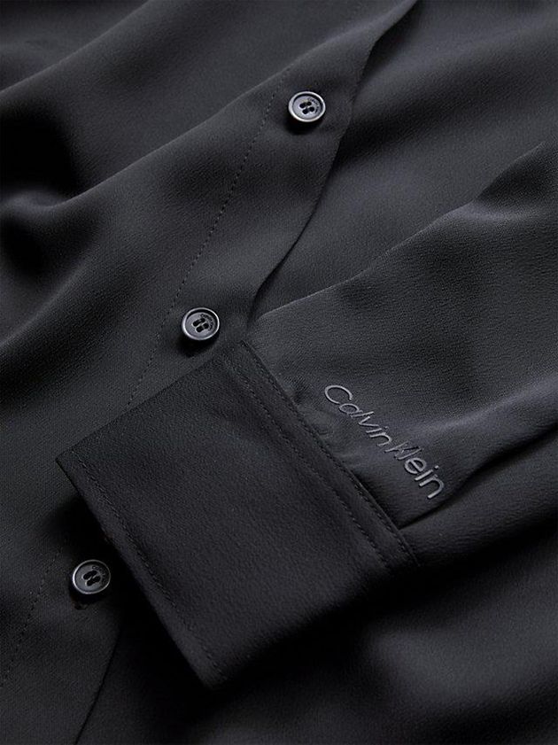Black Calvin Klein Relaxed Recycled Polyester Shirt Women Top | WGZF-34865