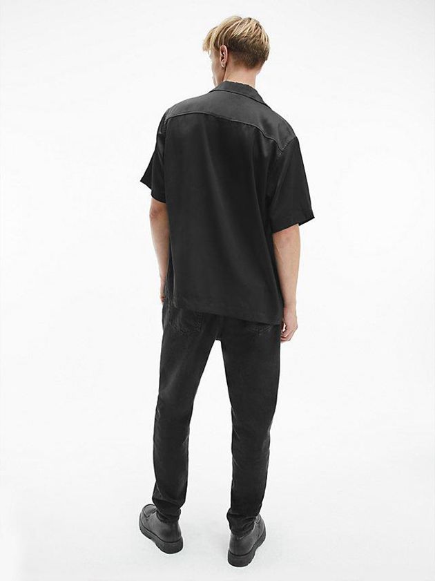 Black Calvin Klein Relaxed Short Sleeve Men Shirts | KGRP-89125