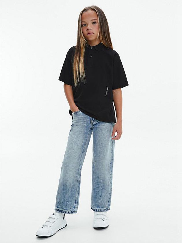 Black Calvin Klein Relaxed Skater Boys's Polo Shirt | QHSC-02439