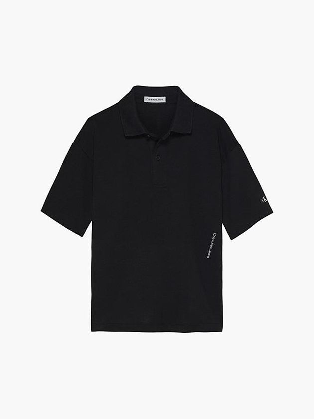 Black Calvin Klein Relaxed Skater Boys's Polo Shirt | QHSC-02439