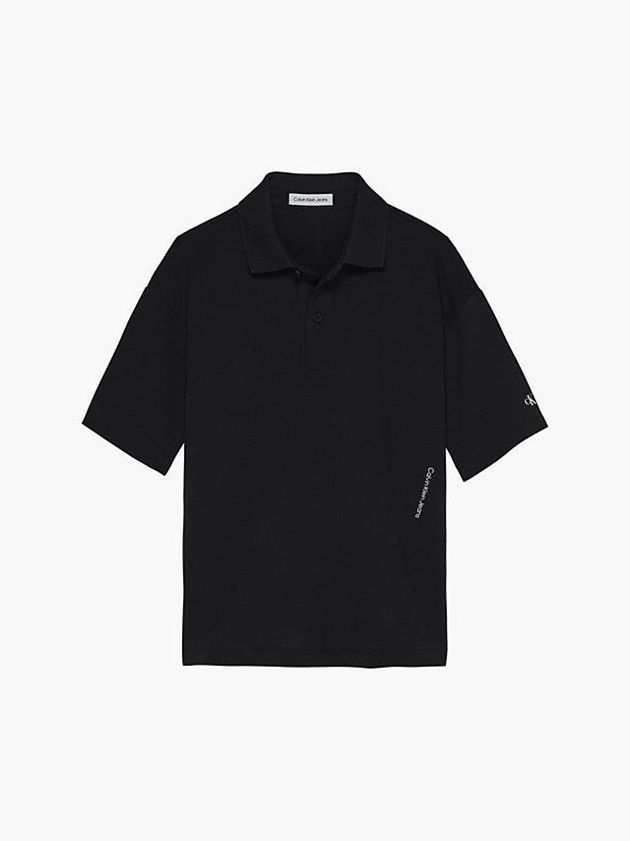 Black Calvin Klein Relaxed Skater Boys's Polo Shirt | QHSC-02439