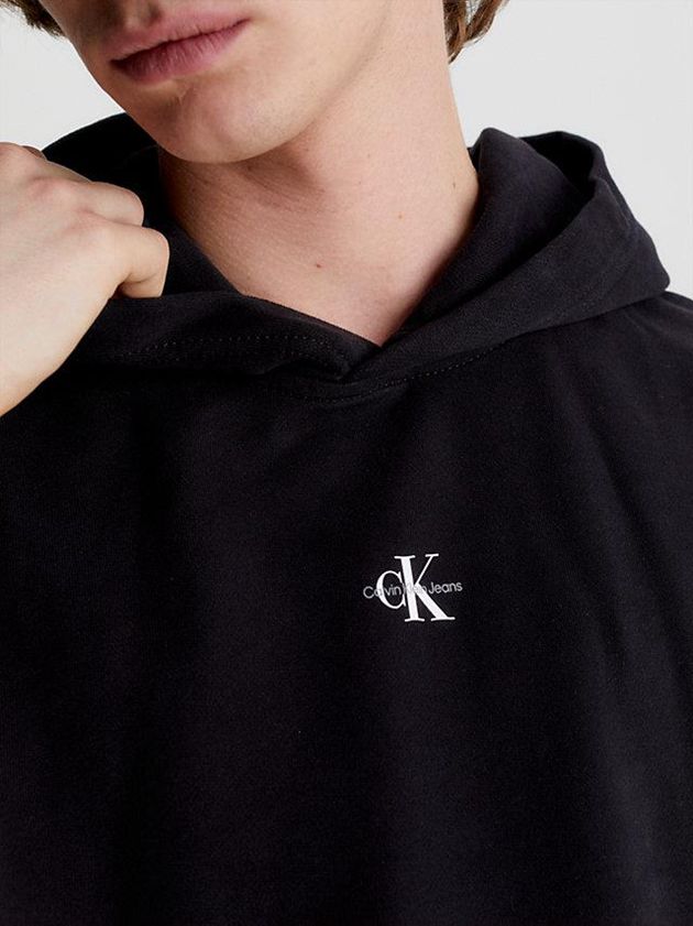 Black Calvin Klein Relaxed Sleeveless Men Hoodie | VDCF-08745