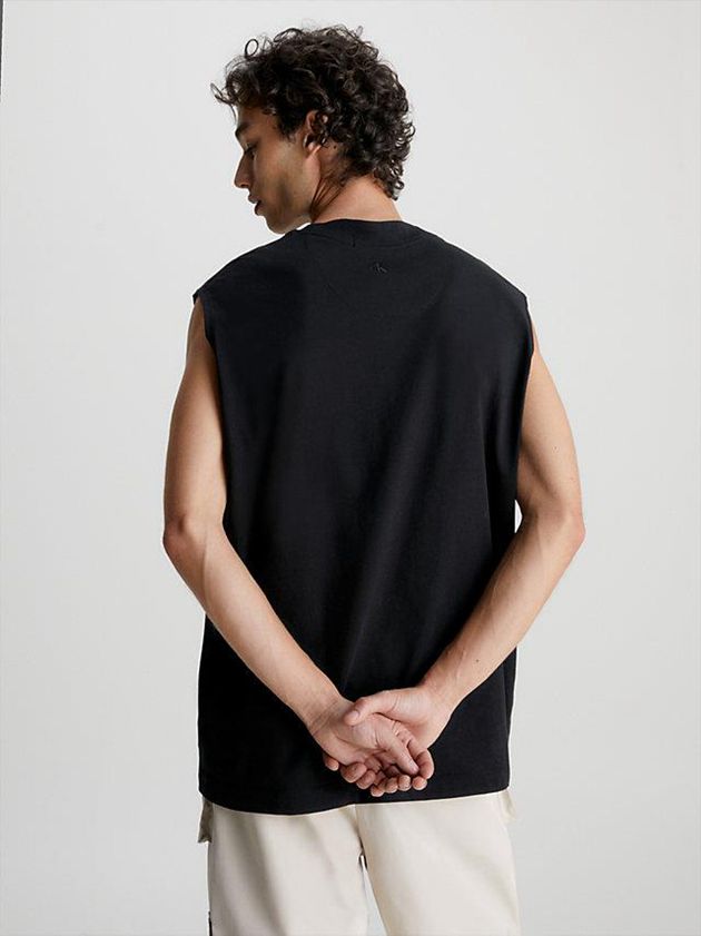 Black Calvin Klein Relaxed Tank Men Top | WYML-64103