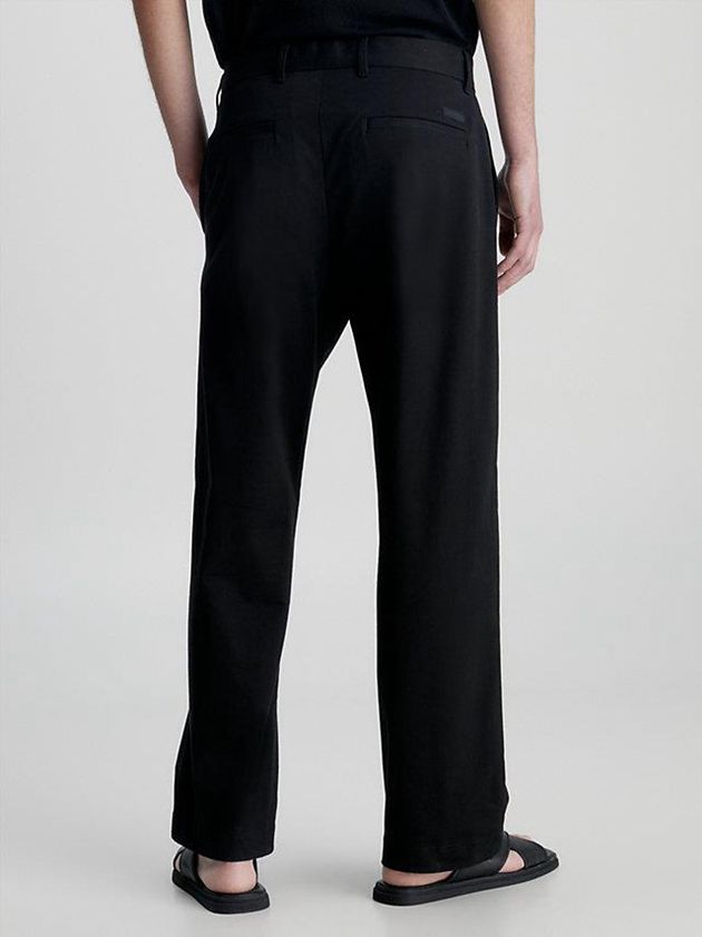 Black Calvin Klein Relaxed Twill Men Pants | TFIC-58406