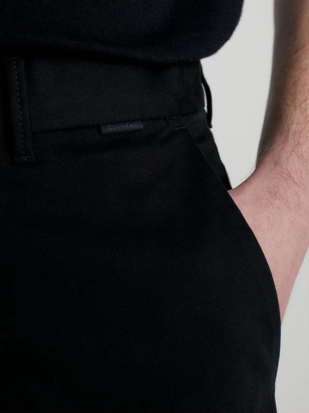 Black Calvin Klein Relaxed Twill Men Pants | TFIC-58406