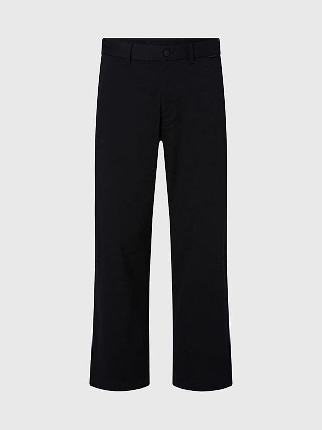 Black Calvin Klein Relaxed Twill Men Pants | TFIC-58406