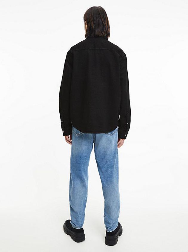 Black Calvin Klein Relaxed Utility Men Shirts | SPNK-28054