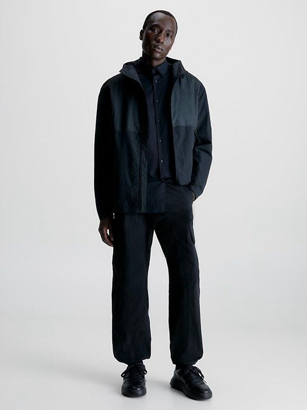 Black Calvin Klein Relaxed Wide Leg Cargo Men Pants | NRHO-98027