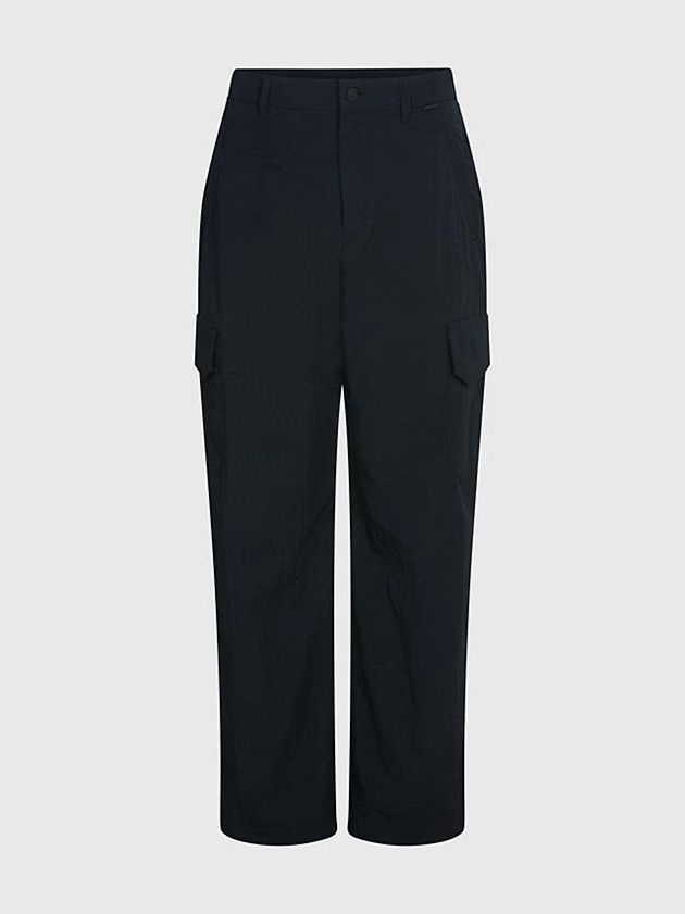 Black Calvin Klein Relaxed Wide Leg Cargo Men Pants | NRHO-98027