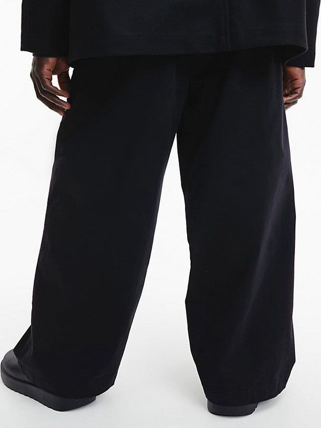 Black Calvin Klein Relaxed Wide Leg Men Pants | OZLQ-31742