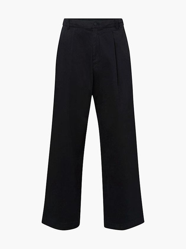 Black Calvin Klein Relaxed Wide Leg Men Pants | OZLQ-31742