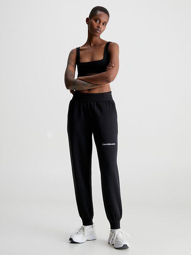 Black Calvin Klein Relaxed Women Joggers | AVIC-70892