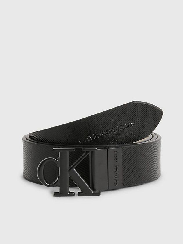 Black Calvin Klein Reversible Leather Logo Women Belt | JWQY-80634
