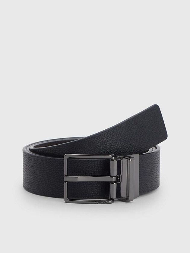 Black Calvin Klein Reversible Leather Men Belt | NQAM-59347