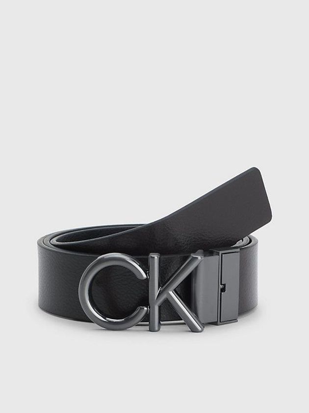 Black Calvin Klein Reversible Leather Men Belt | TKYN-42789
