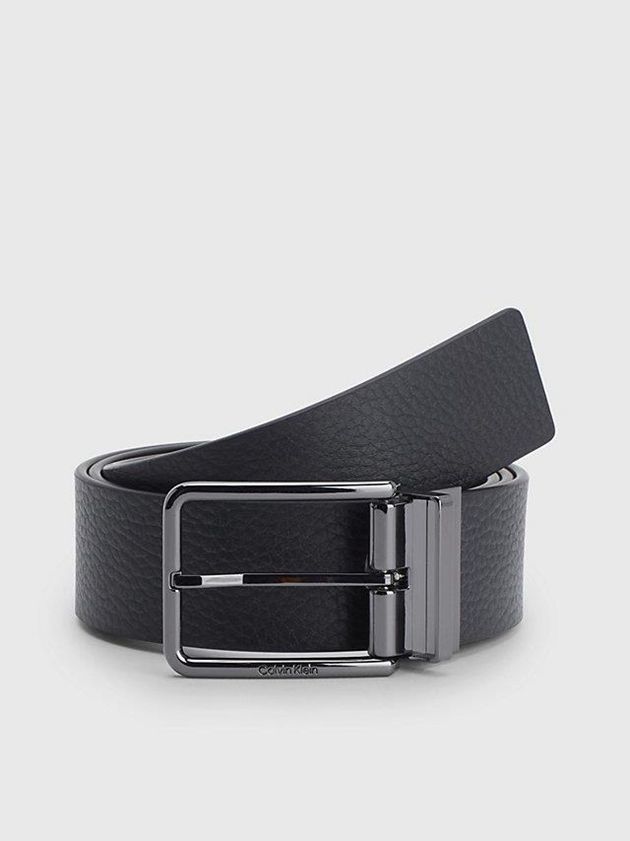 Black Calvin Klein Reversible Leather Men Belt | OHLJ-14583