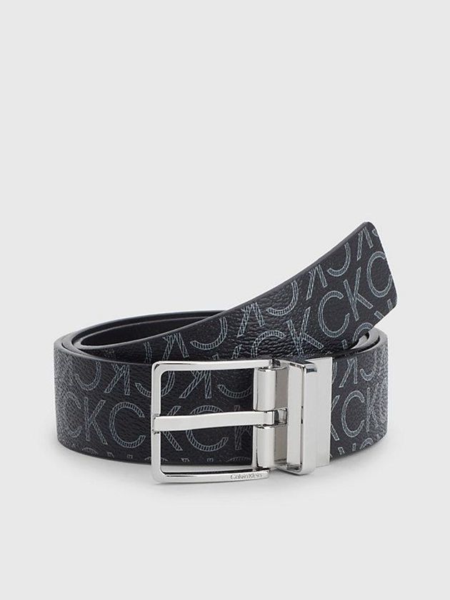 Black Calvin Klein Reversible Recycled Logo Men Belt | NIPH-08563