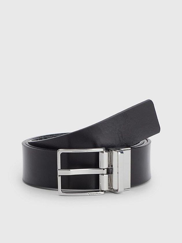 Black Calvin Klein Reversible Recycled Logo Men Belt | NIPH-08563