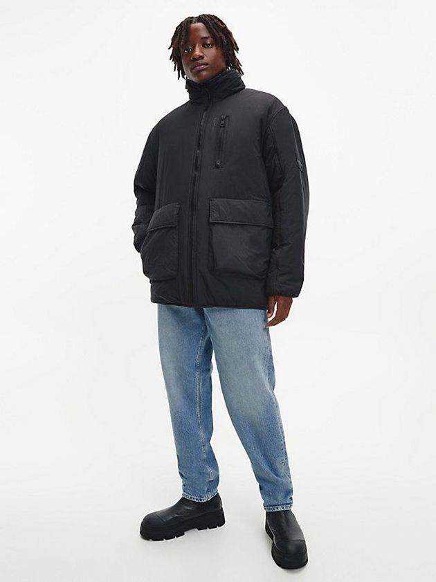 Black Calvin Klein Reversible Recycled Sherpa Men Jacket | VMQP-71965