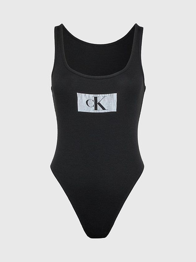 Black Calvin Klein Ribbed Cotton - Ck96 Women Bodysuit | EIAP-82167