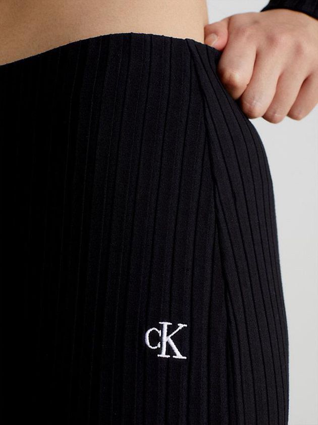 Black Calvin Klein Ribbed Zip-Through Mini Women Skirt | SYCM-14590