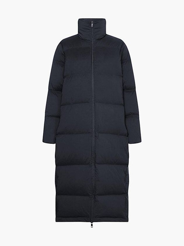 Black Calvin Klein Seamless Down Maxi Women Coat | OVCT-79584