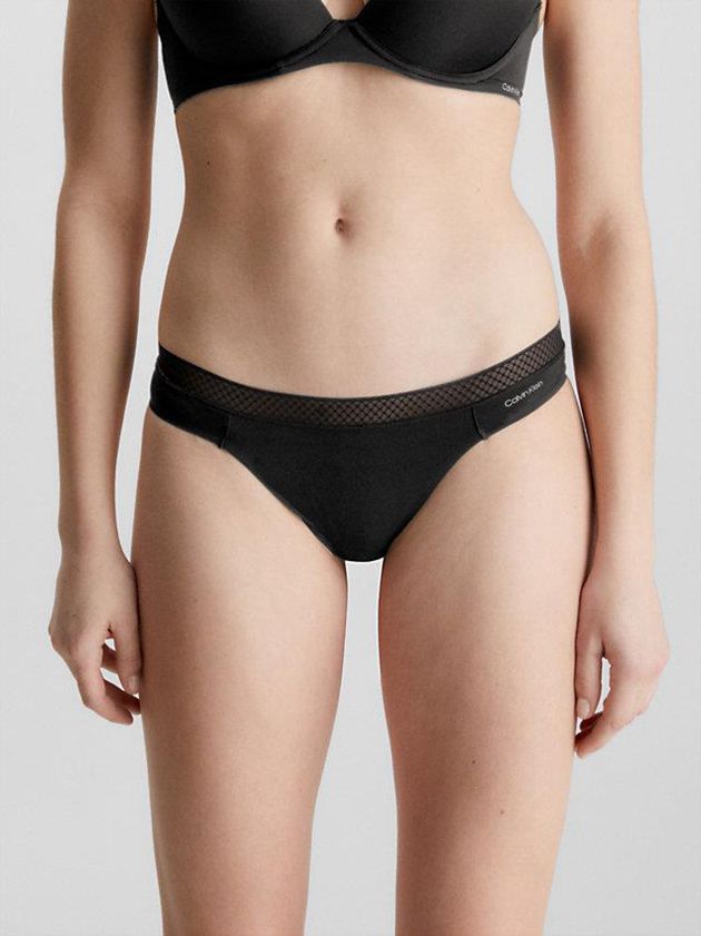 Black Calvin Klein Seductive Comfort Women Thong | JAYT-59034