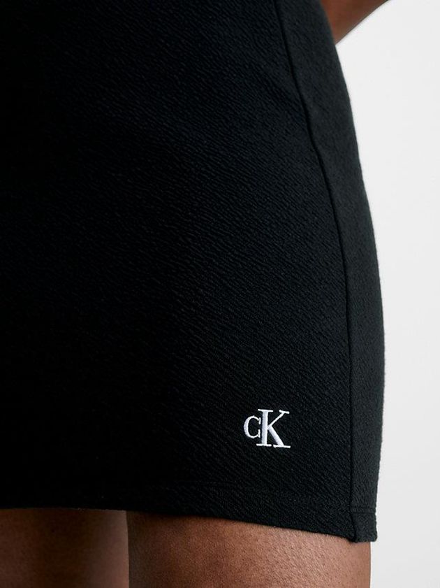 Black Calvin Klein Seersucker Stretch Mini Women Skirt | QMDX-23860
