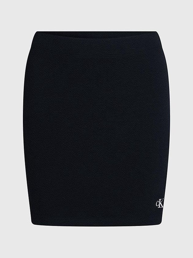 Black Calvin Klein Seersucker Stretch Mini Women Skirt | QMDX-23860