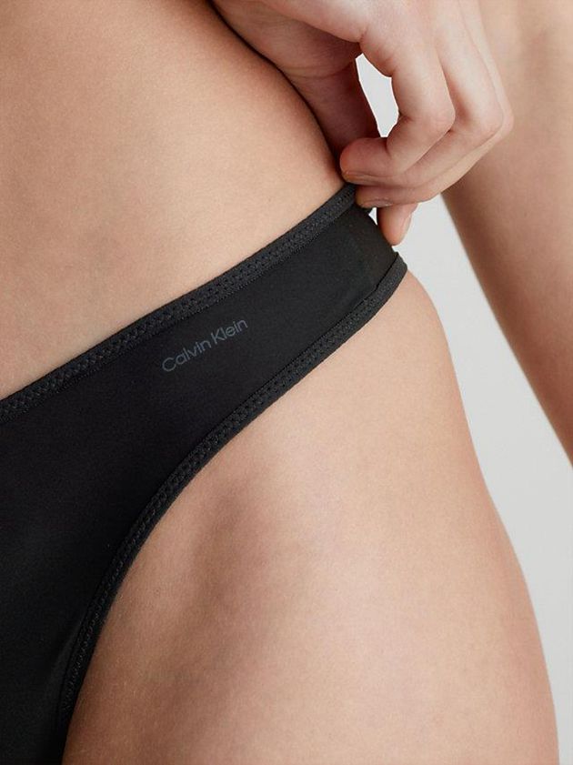Black Calvin Klein Sheer Marquisette Women Thong | WZAT-79268